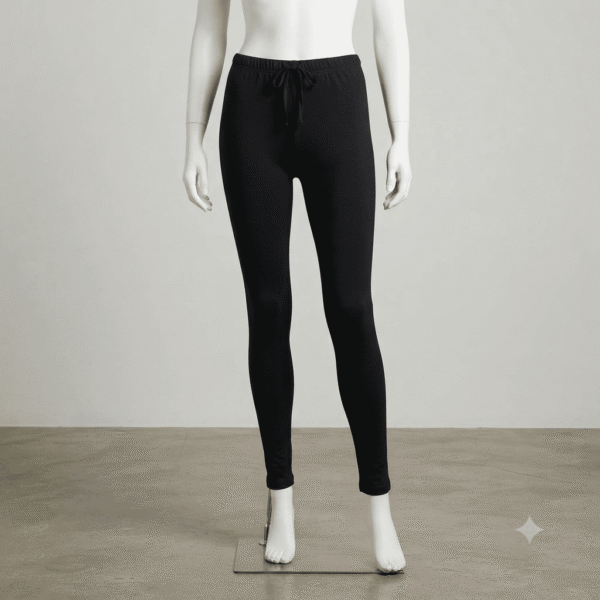 Women's Black Solid Ribbed Leggings - Size XL