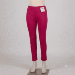 Women's Dark Pink Cotton Lycra Ankle-Length Comfort Leggings - Free Size