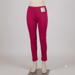Women's Dark Pink Cotton Lycra Ankle-Length Comfort Leggings - Free Size