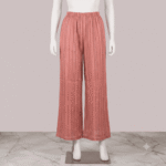 Women's Peach & Black Striped Printed Cotton Palazzos - Size XL