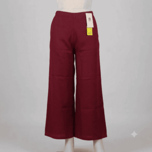 Women's Solid Maroon Liva Rayon Fancy Pocket Palazzos - Size XXL (Jumbo)