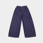 Women's Navy Blue & Red Ethnic Printed Ribbed Palazzos - Size L