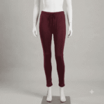 Women's Maroon Solid Viscose Leggings - Size XXL