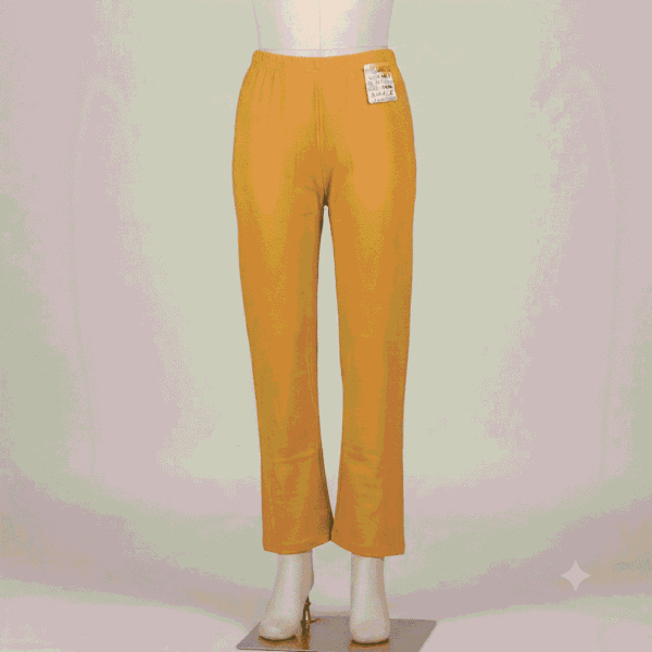 Women's Mustard Yellow Cotton Lycra Ankle-Length Comfort Leggings - Free Size