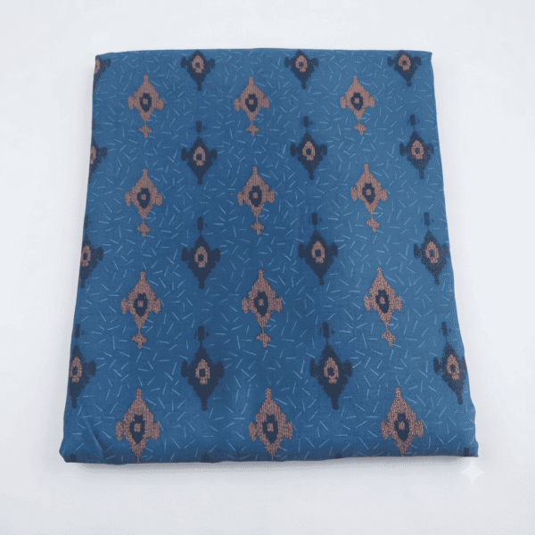 Women's Blue Geometric Printed Cotton Palazzos - Size XL