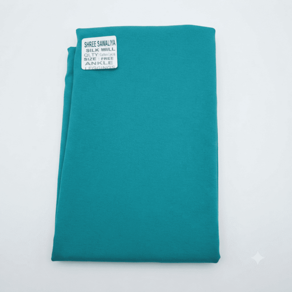 Women's Teal Green Cotton Lycra Ankle-Length Comfort Leggings - Free Size