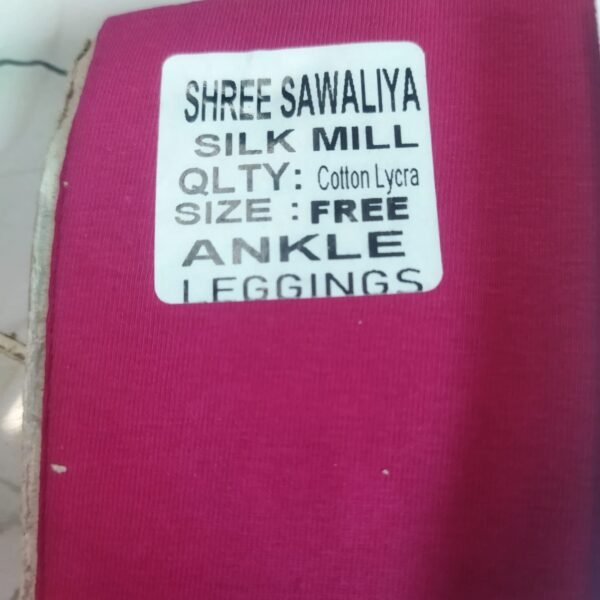 Women's Dark Pink Cotton Lycra Ankle-Length Comfort Leggings - Free Size