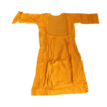 Women's Mustard Yellow Embroidered Cotton Kurti - Size L