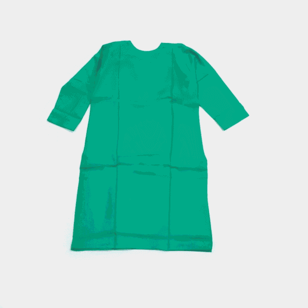 Women's Sea Green Embroidered Cotton Kurti - Size L