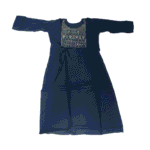 Women's Royal Blue Embroidered Cotton Kurti - Size L