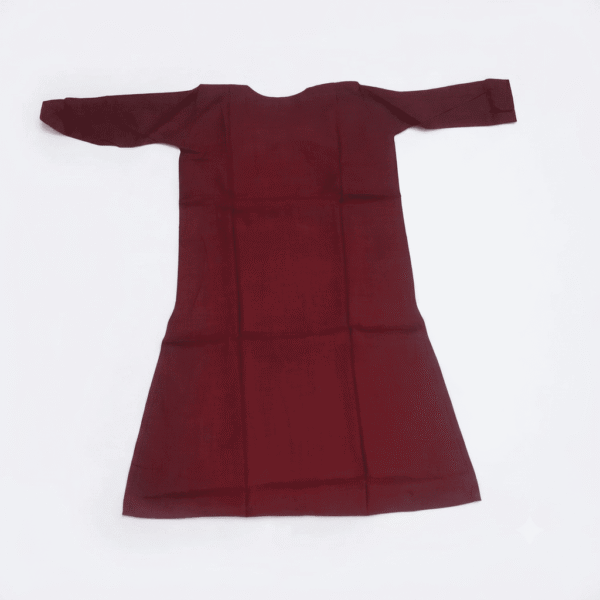 Women's Maroon Embroidered Cotton Kurti - Size L