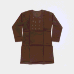 Women's Rich Brown Embroidered Cotton Kurti - Size L