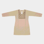 Women's Beige Embroidered Cotton Kurti - Size XL