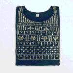 Women's Royal Blue Embroidered Cotton Kurti - Size L