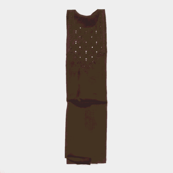 Women's Rich Brown Embroidered Cotton Kurti - Size L