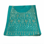 Women's Teal Blue Embroidered Cotton Kurti - Size XL