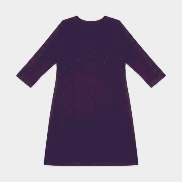 Women's Deep Plum Gold-Printed Cotton Kurti - Size L
