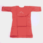 Women's Coral Orange Mirror-Embroidered Cotton Kurti - Size L