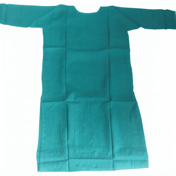 Women's Teal Blue Mirror-Accent Cotton Kurti - Size L