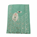Women's Mint Green Mirror-Embroidered Cotton Kurti - Size 3XL