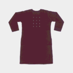 Women's Maroon Embroidered Cotton Kurti - Size L