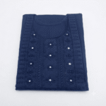 Women's Navy Blue Embroidered Cotton Kurti - Size L