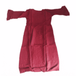 Women's Deep Maroon Mirror-Embroidered Cotton Kurti - Size XL