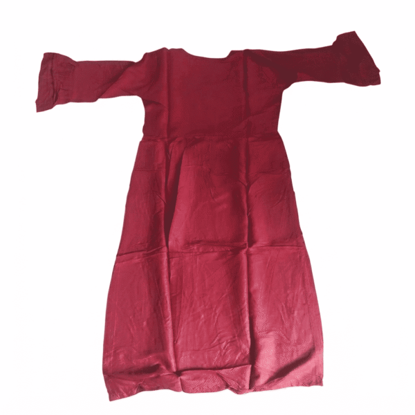 Women's Deep Maroon Mirror-Embroidered Cotton Kurti - Size XL
