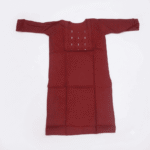 Women's Maroon Embroidered Cotton Kurti - Size L