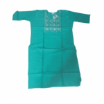 Women's Turquoise Blue Embroidered Cotton Kurti - Size 3XL