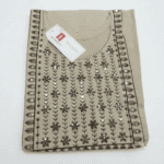 Women's Beige Embroidered Cotton Kurti - Size XL