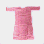 Women's Light Pink Striped Embroidered Cotton Kurti - Size L