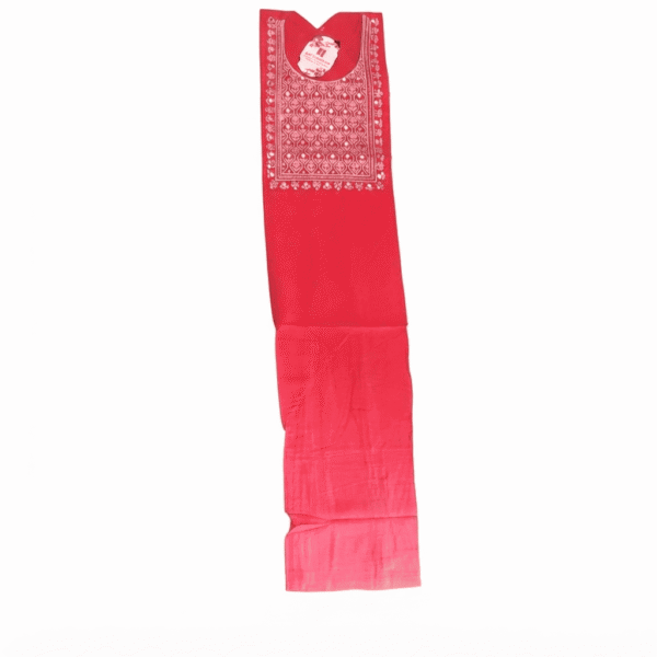 Women's Coral Pink Embroidered Cotton Kurti - Size 3XL