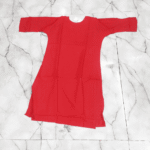 Women's Vibrant Red Gold-Embroidered Cotton Kurti - Size XL