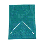 Women's Teal Blue Mirror-Accent Cotton Kurti - Size L