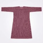 Women's Maroon Striped Embroidered Cotton Kurti - Size L