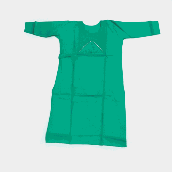 Women's Sea Green Embroidered Cotton Kurti - Size L
