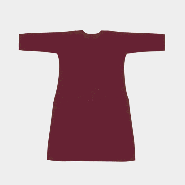 Women's Maroon Gold-Embroidered Cotton Kurti - Size XL