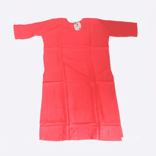 Women's Coral Pink Embroidered Cotton Kurti - Size 3XL