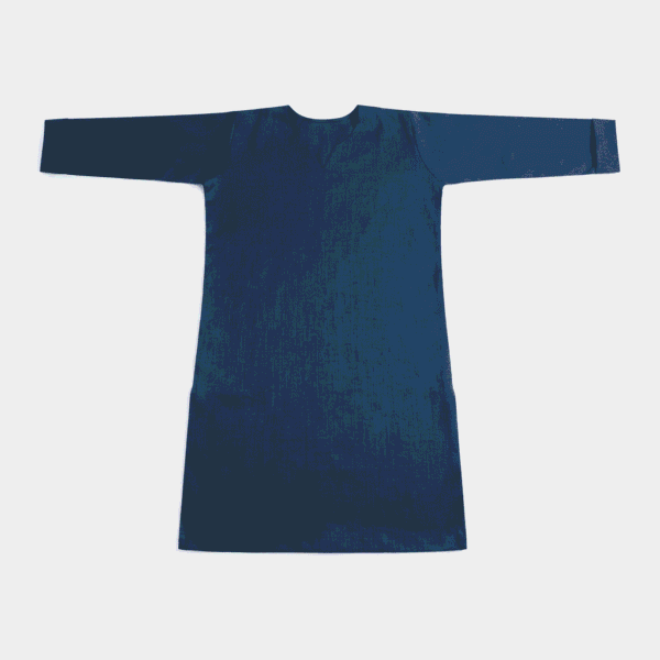 Women's Deep Blue Geometric Embroidered Cotton Kurti - Size L