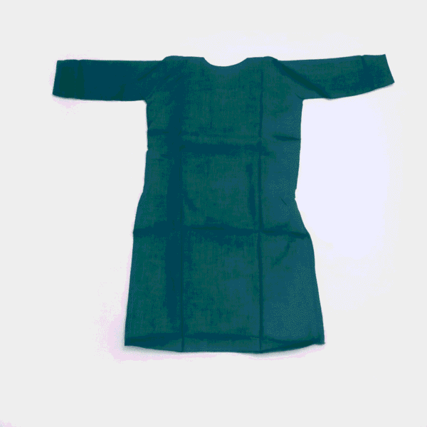 Women's Teal Blue Embroidered Cotton Kurti - Size L