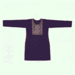 Women's Deep Plum Gold-Printed Cotton Kurti - Size L