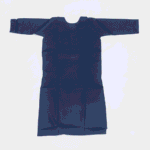 Women's Navy Blue Embroidered Cotton Kurti - Size L