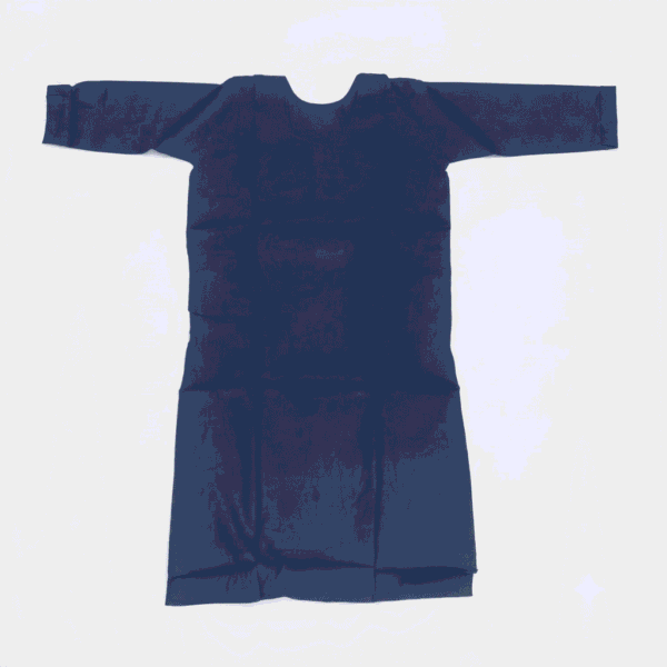 Women's Navy Blue Embroidered Cotton Kurti - Size L