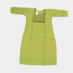 Women's Olive Green Embroidered Cotton Kurti - Size XL